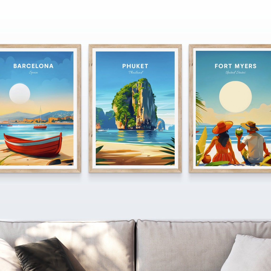 Phuket Thailand Towering Limestone Karst Golden Beach Poster - Image 4