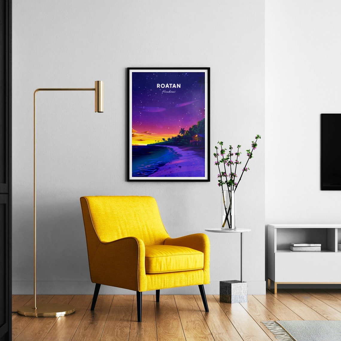 Roatan Travel Print Honduras Wall Art Roatan Poster Beach Poster Personalized Gift Poster Minimalist Poster Wedding Gift - Image 3