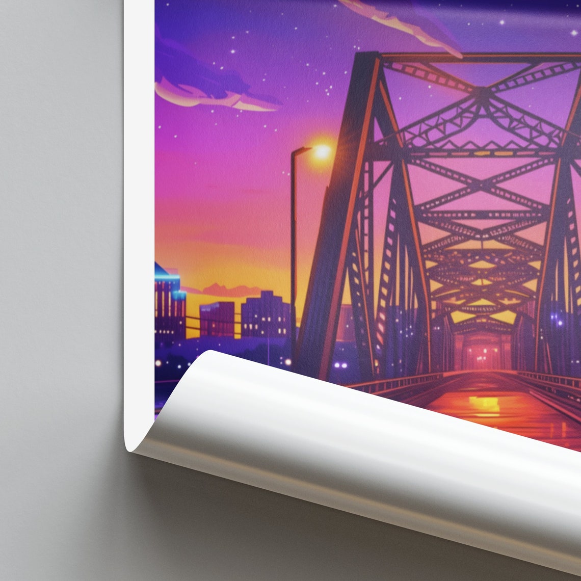 Little Rock Travel Print Us Wall Art Little Rock Junction Bridge Arkansas Poster Personalized Gift Wedding Gift Custom Text - Image 2