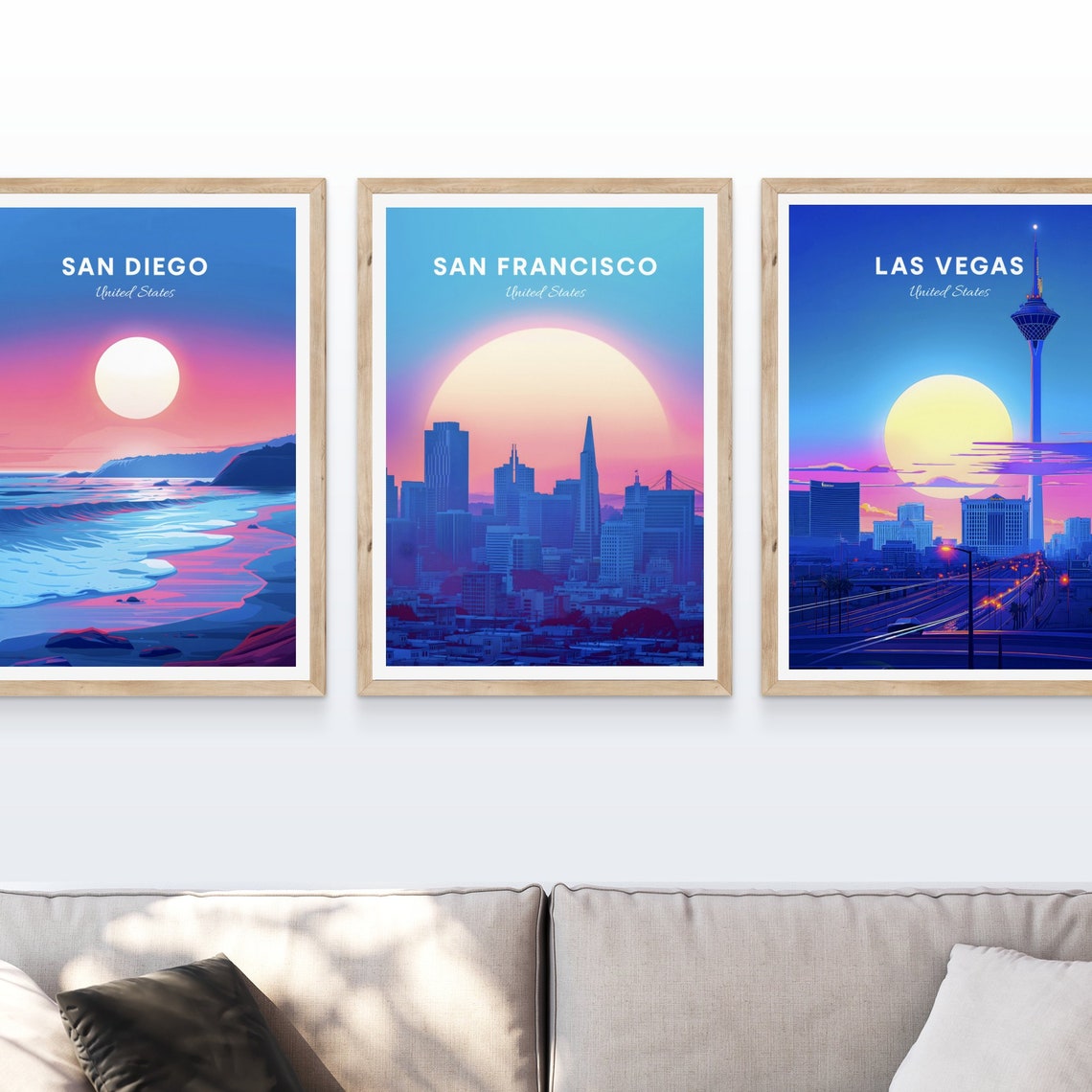San Francisco Downtown Skyline Sunset with Bay Bridge Poster - Image 4