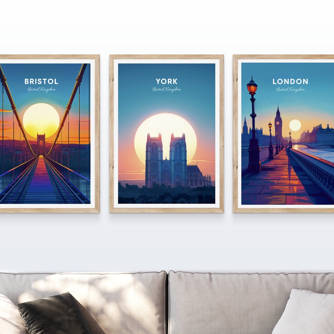 York Minster Cathedral Twilight Sunset Silhouette Travel Art Poster - Image 4