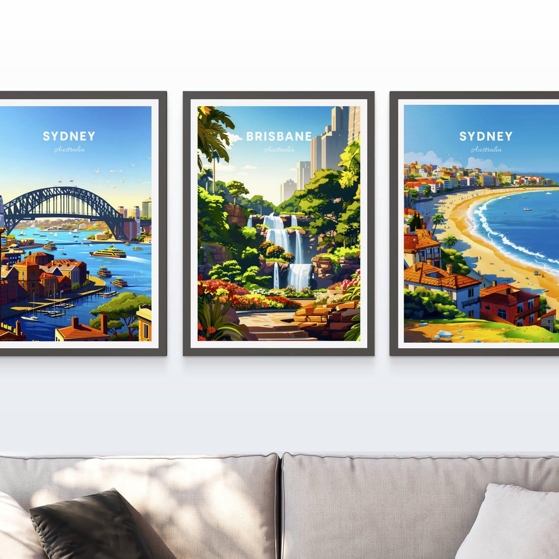 Brisbane Australia City Towers Behind Waterfall Gardens Poster - Image 3