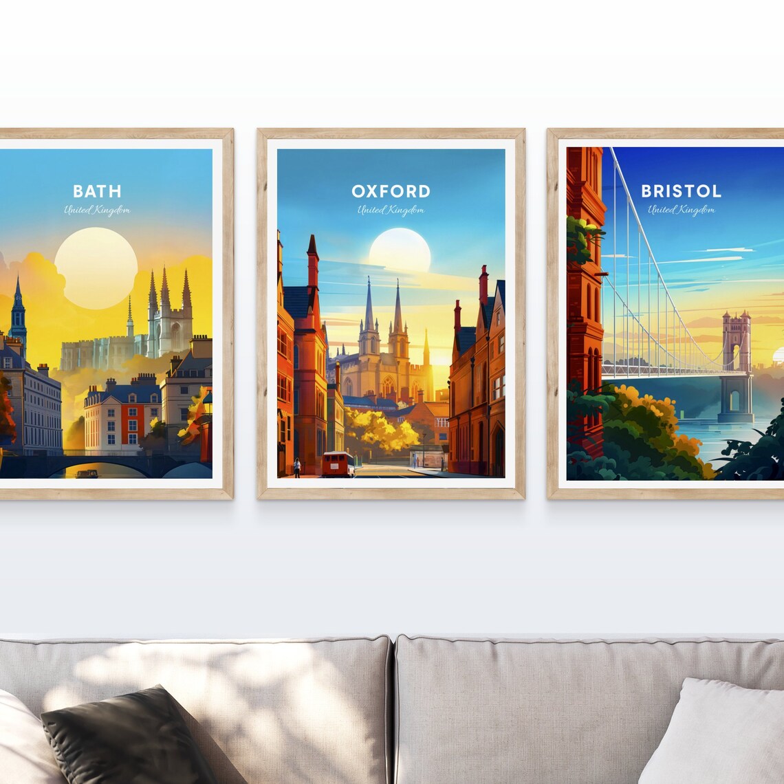 Oxford England University Spires Historic Street Travel Poster - Image 4