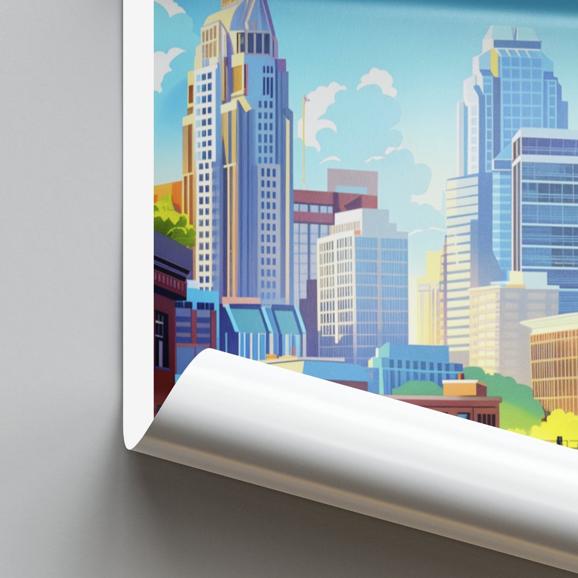 Richmond Daytime Skyline with an Elevated Train Travel Poster - Image 2