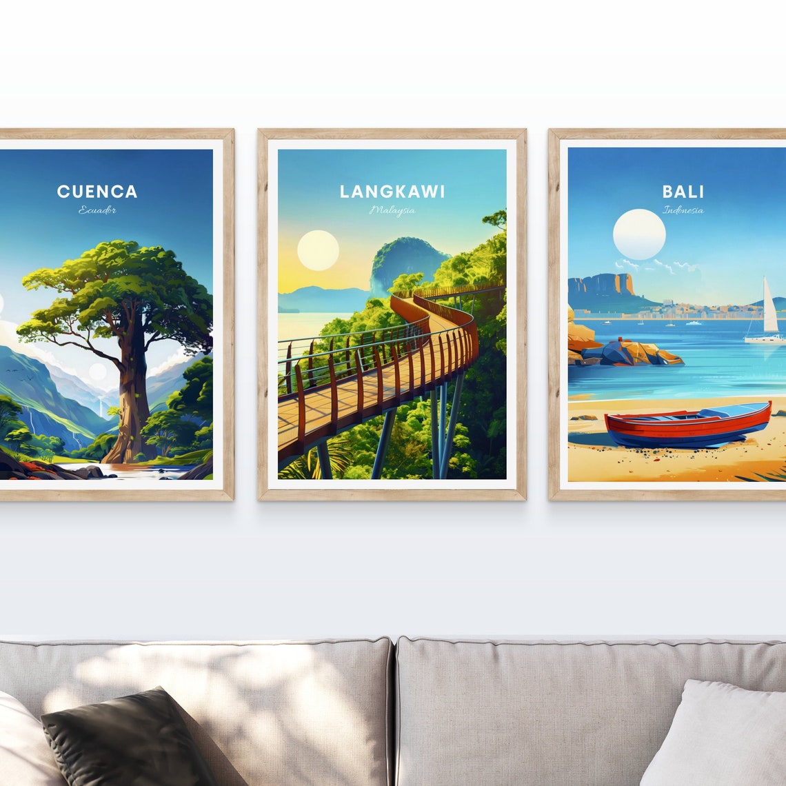 Hvar Croatia Starry Night Old Harbor Palm Trees Village Poster - Image 4