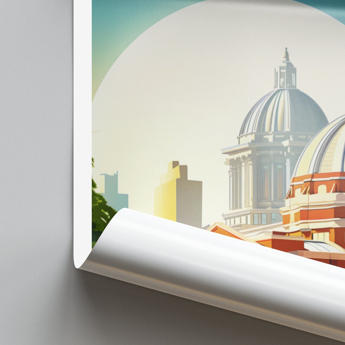 Indianapolis Domed Landmark Colorful Illustrated Travel Poster - Image 2