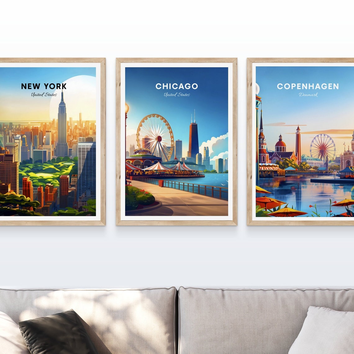 Chicago Navy Pier Centennial Wheel Carousel Lakefront Travel Poster - Image 4