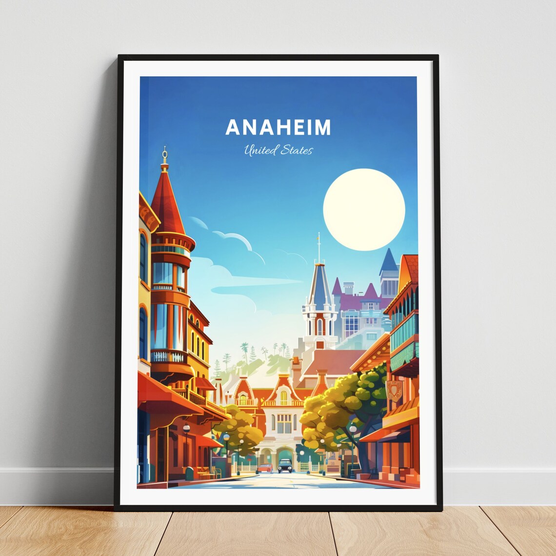 Anaheim California Storybook Main Street Vintage Travel Poster