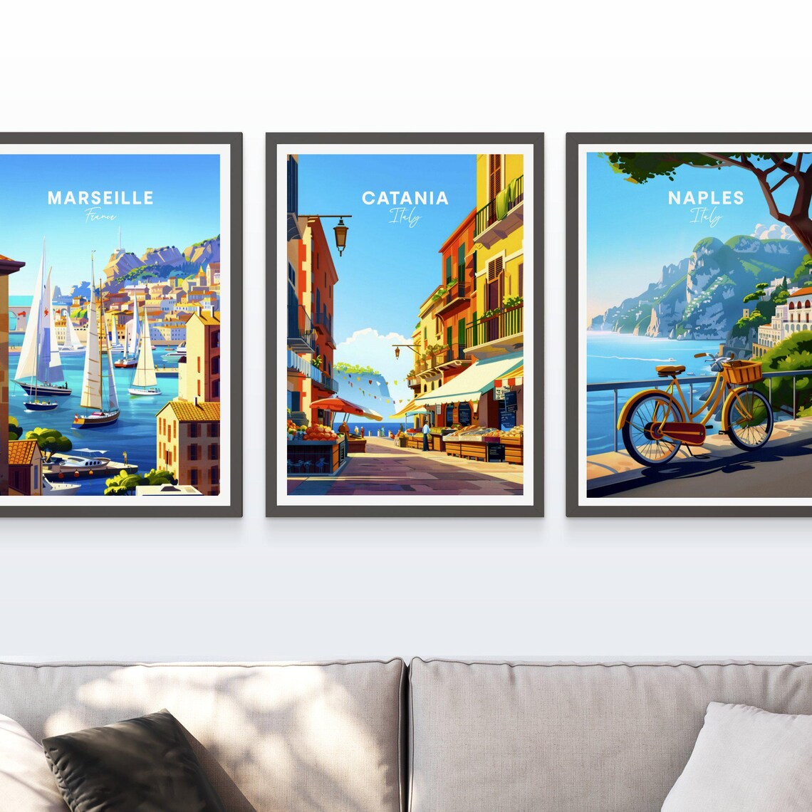 Catania Italy Personalized Travel Poster, Custom Text - Image 3