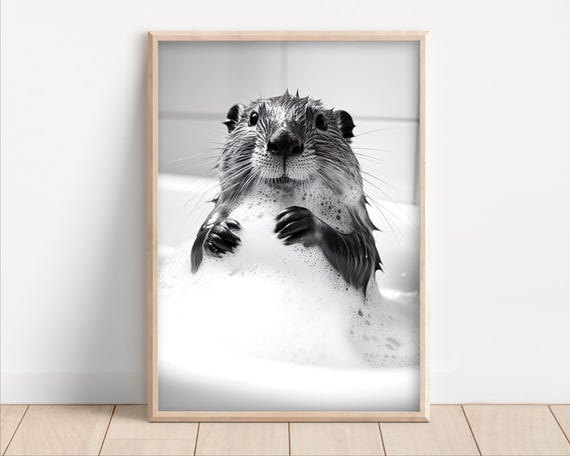 Beaver In The Bathtub Funny Bathroom Art Print