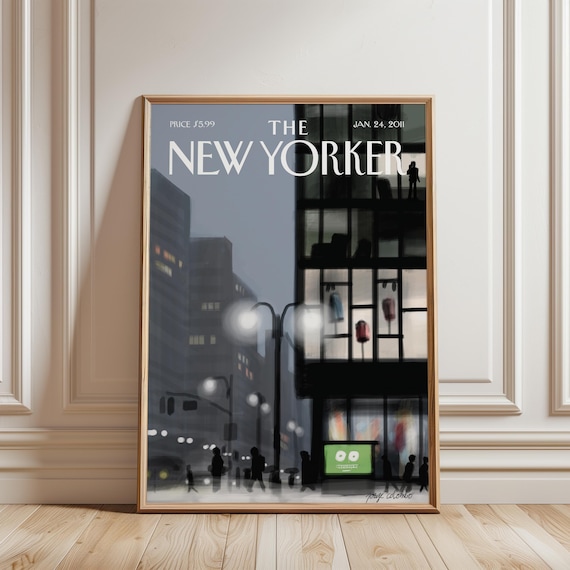The New Yorker Magazine Cover Poster Jan 24 2011 Rainy Night NYC