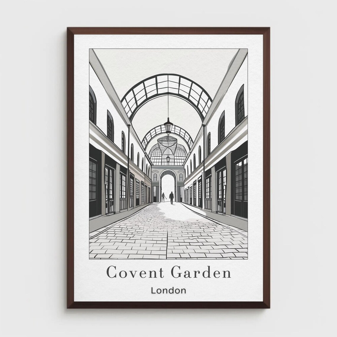 Covent Garden London Print Black And White Travel Poster