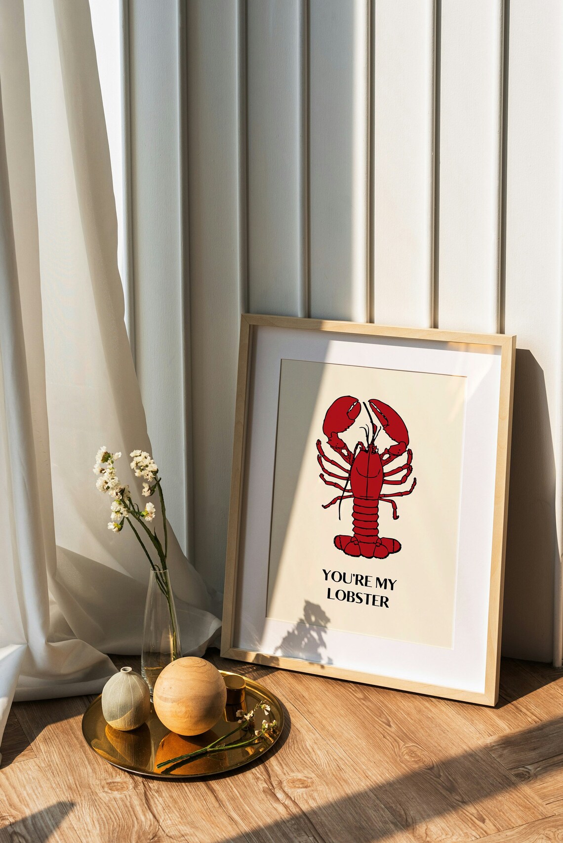 Youre My Lobster Red Lobster Funny Best Friends Quote Wall Art - Image 3