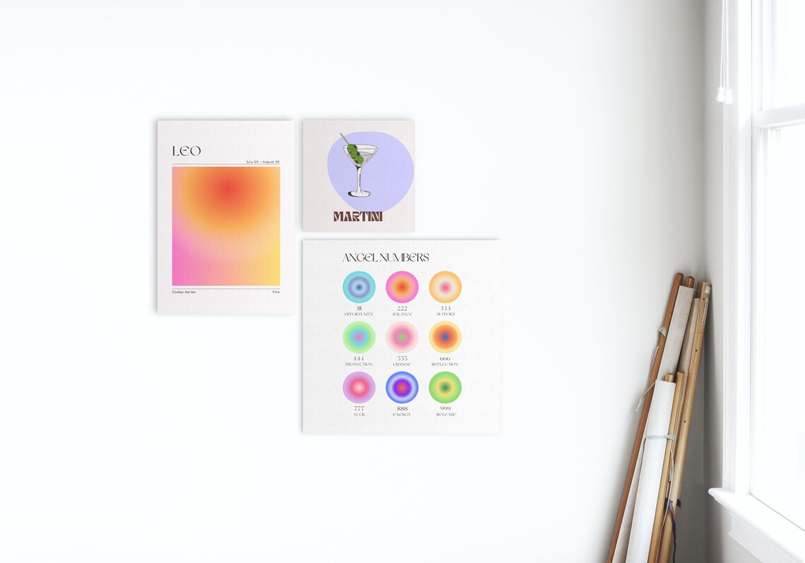 Leo Zodiac Art Poster, Astrology Gradient Print - Image 2