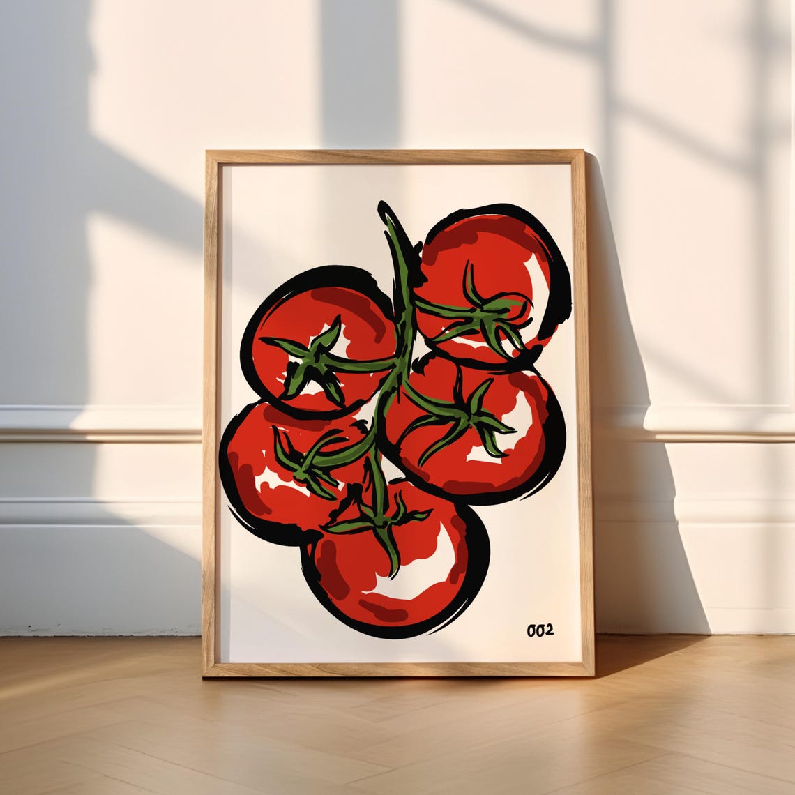 Red Tomatoes Pop Art Kitchen Bold Graphic Fruit Illustration Poster