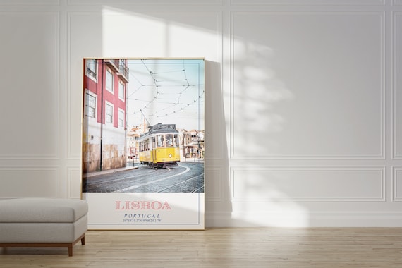 Lisbon Portugal Travel Poster Vintage City Street Print