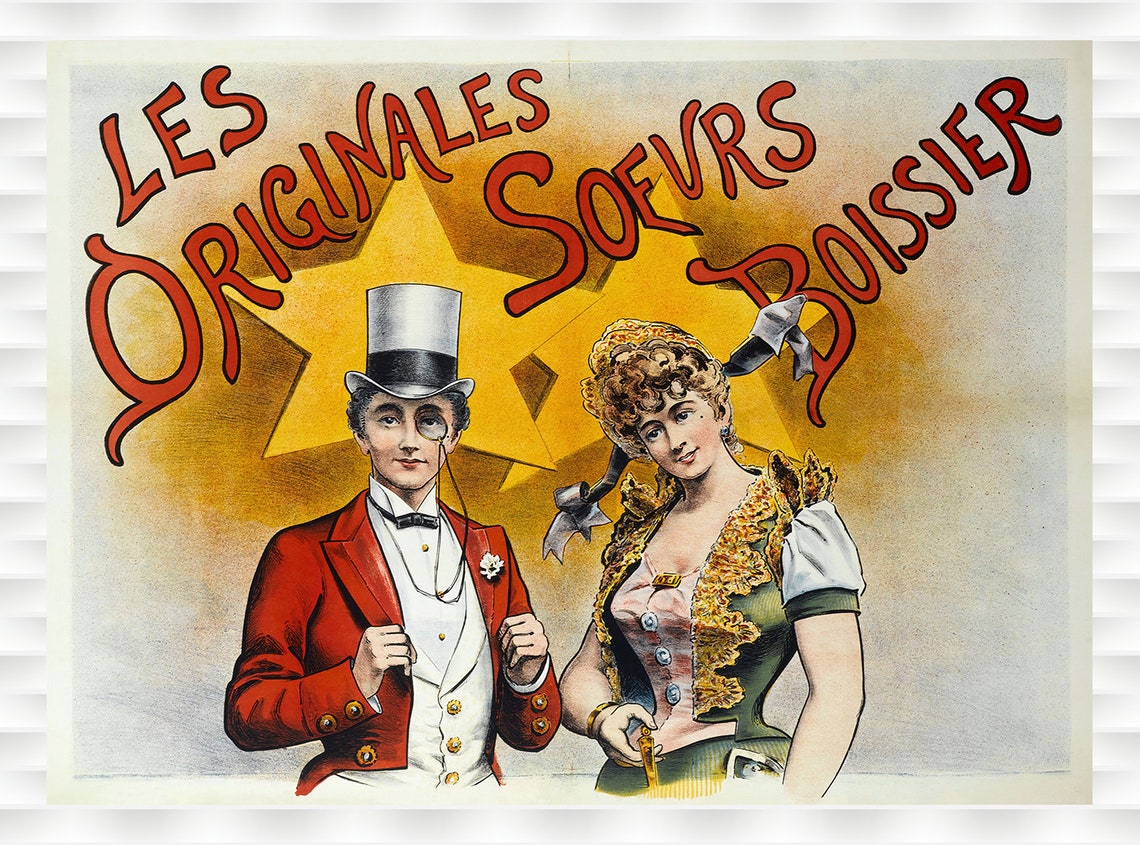 Les Originales Soeurs Boissier French Cabaret Star Act Art Poster