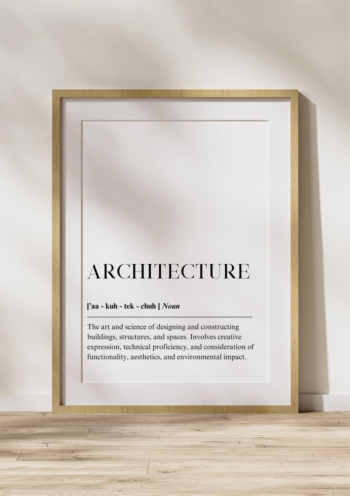 Architecture Definition Poster, Minimalist Office Decor