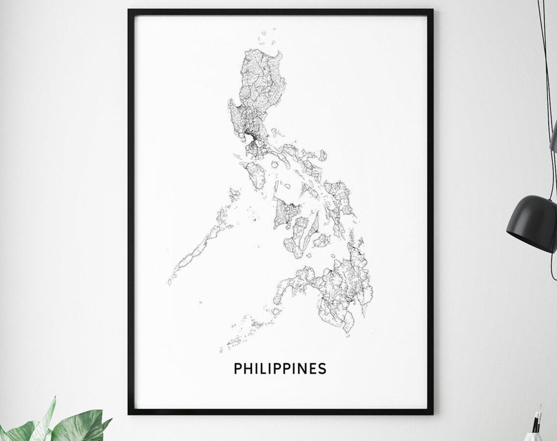 Philippines Map Print, Modern Minimalist Travel Poster
