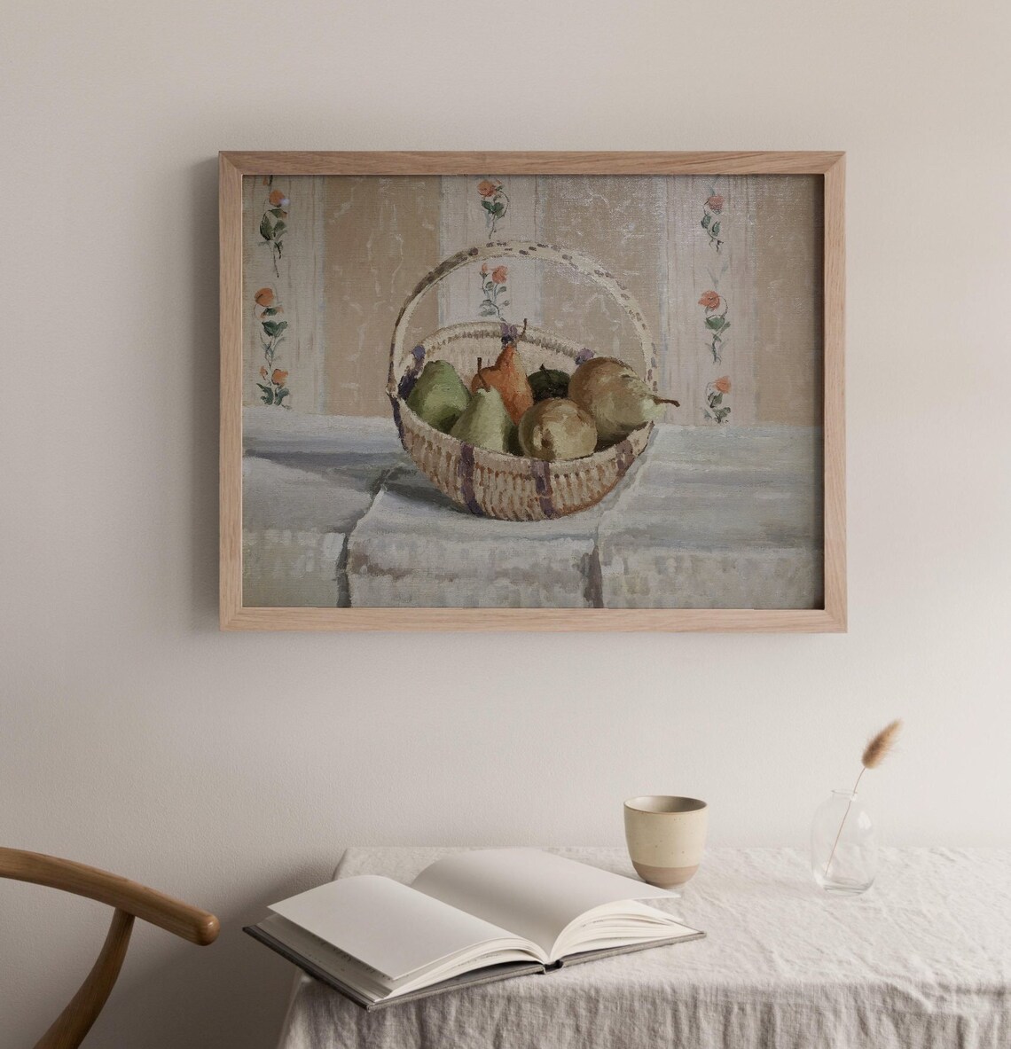 Basket of Pears Vintage Still Life Art Print - Image 2