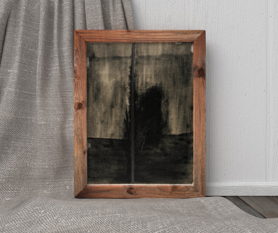 Fragments Vintage Abstract Lithograph, Moody Contemporary Style - Image 3