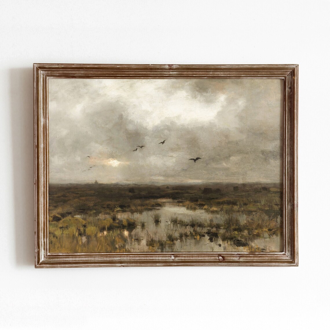 Gloomy Marsh Vintage Landscape Art Print