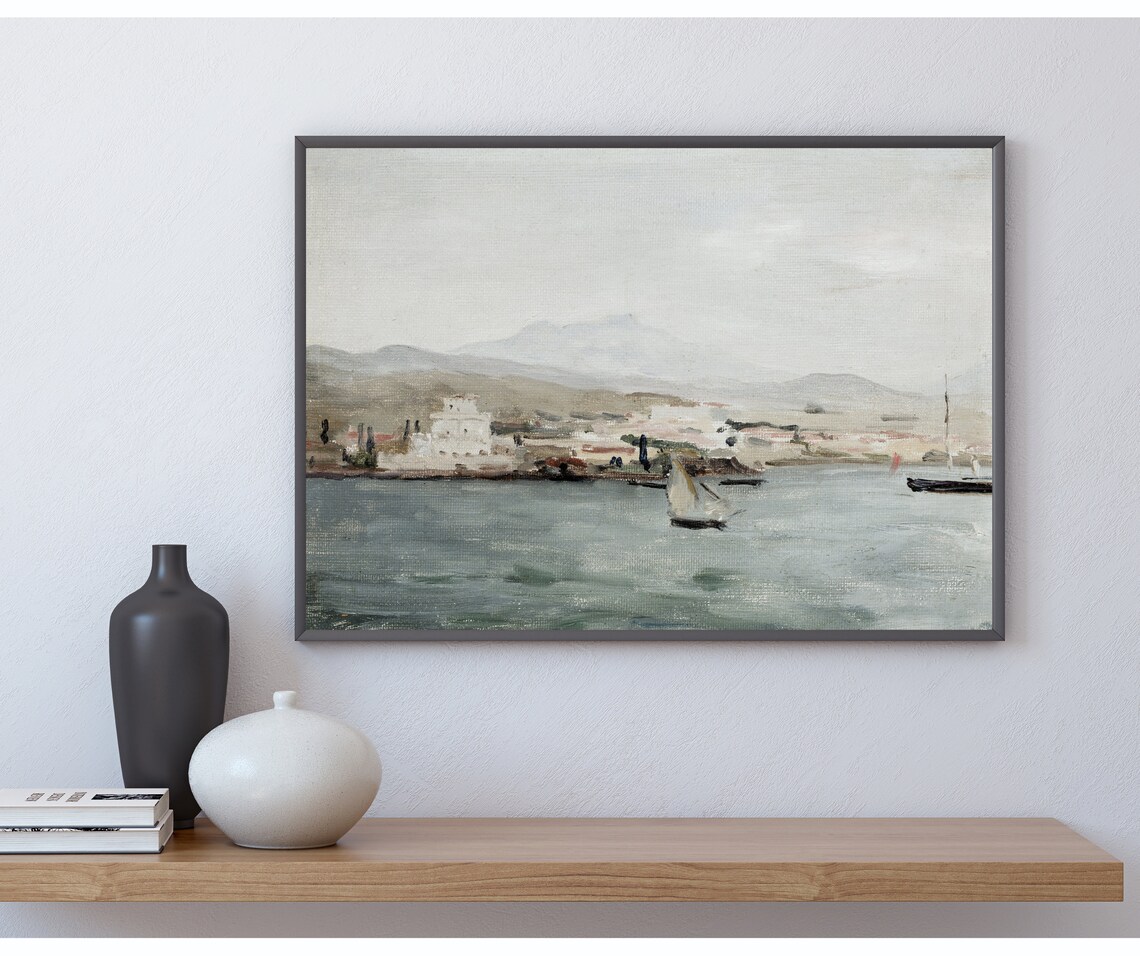 Saloniki Port Vintage Coastal Mediterranean Art Print - Image 3