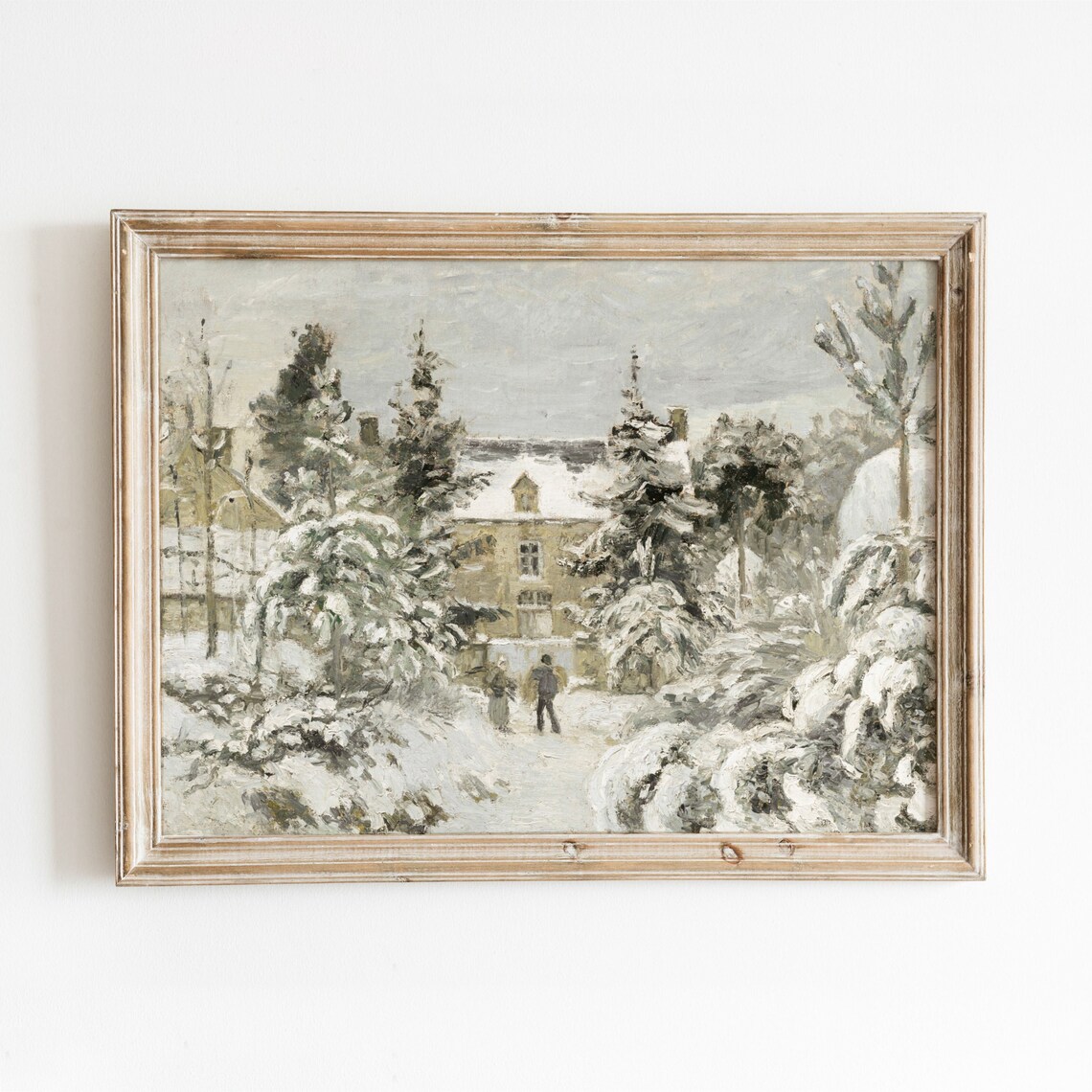 House At Montfoucault Vintage Winter Manor Art Print