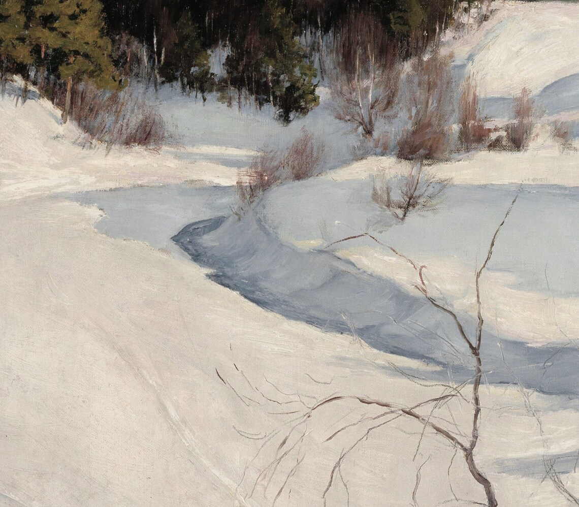 Sunny Winter Landscape Vintage Winter Poster - Image 3