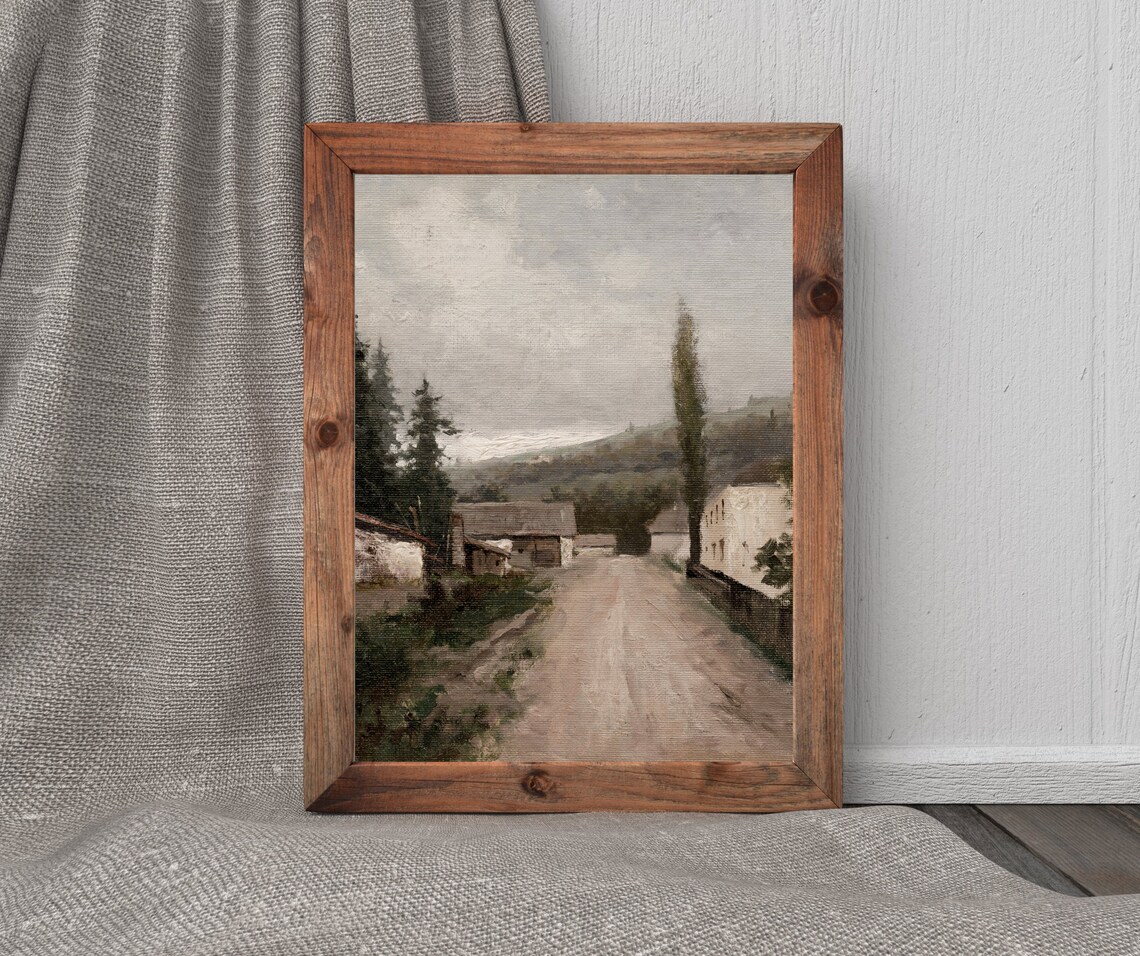 Village Road Vintage European Town Art Print - Image 2