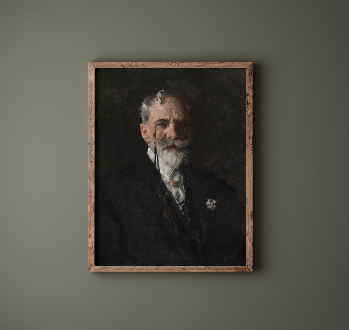 Man With Spectacles Vintage Gentleman Portrait Art Print - Image 3