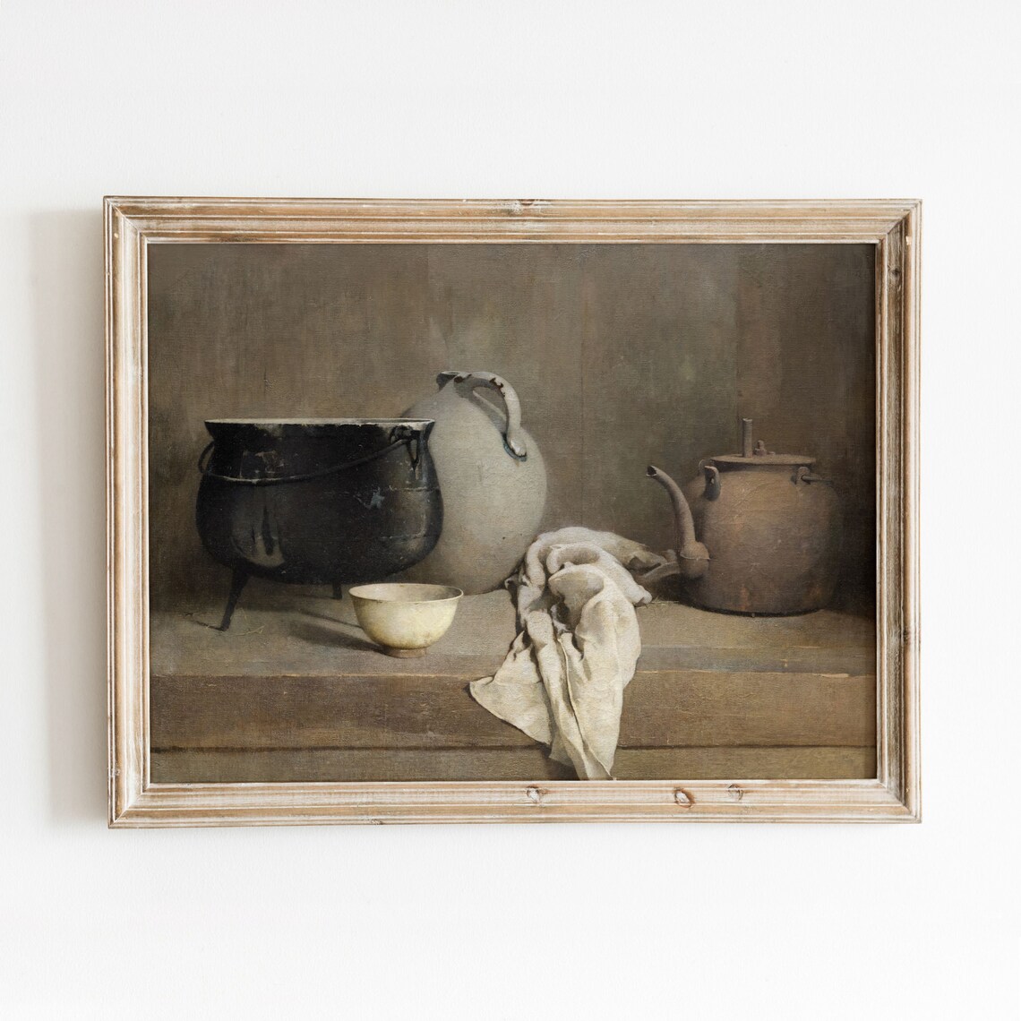 Pot Kettle Still Life Vintage Country Kitchen Art