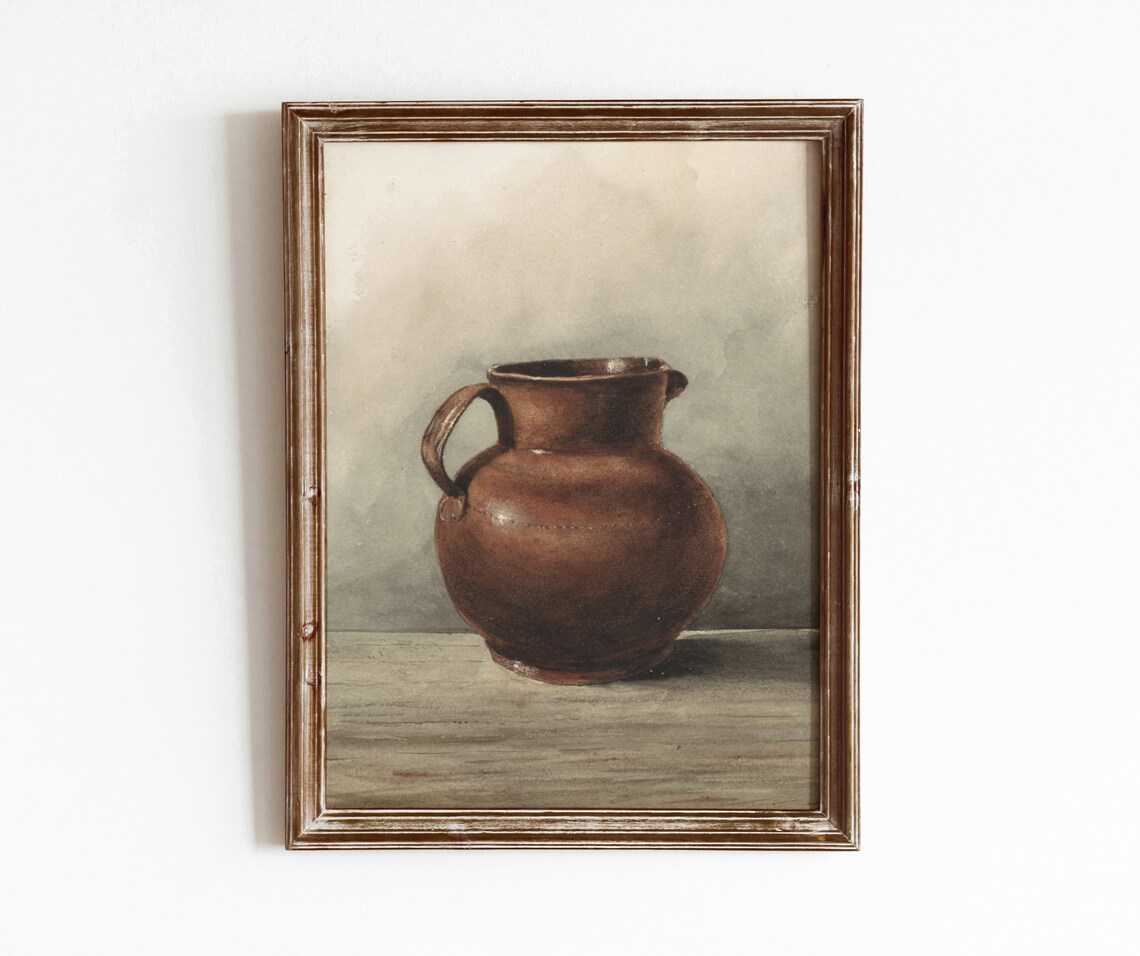 Jug Still Life Vintage Farmhouse Kitchen Art Print
