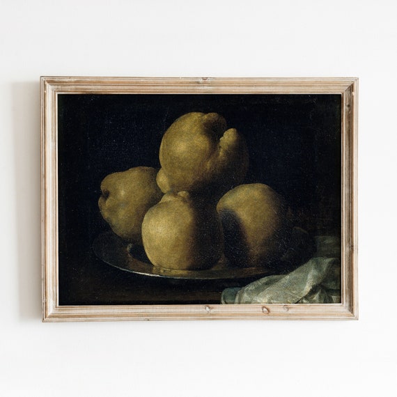Quince Still Life Vintage Fruit Art Print