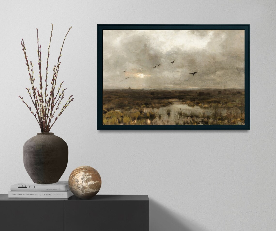 Gloomy Marsh Vintage Landscape Art Print - Image 4