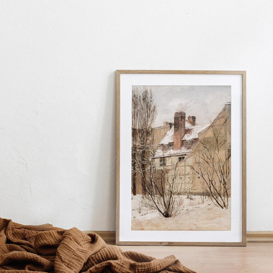 Garden In Winter Vintage Danish House Art Print - Image 4