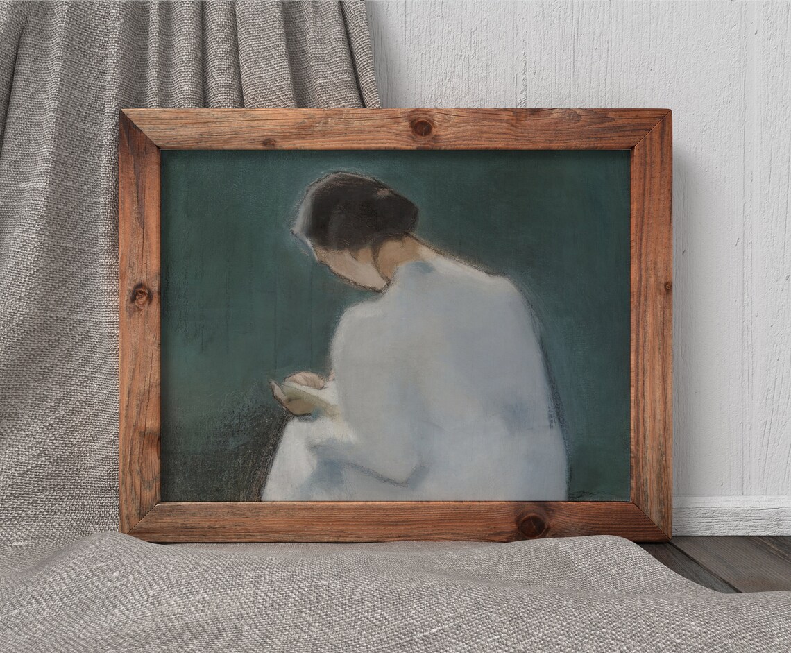 Maria Vintage Woman Reading Art Print, Feminine - Image 3