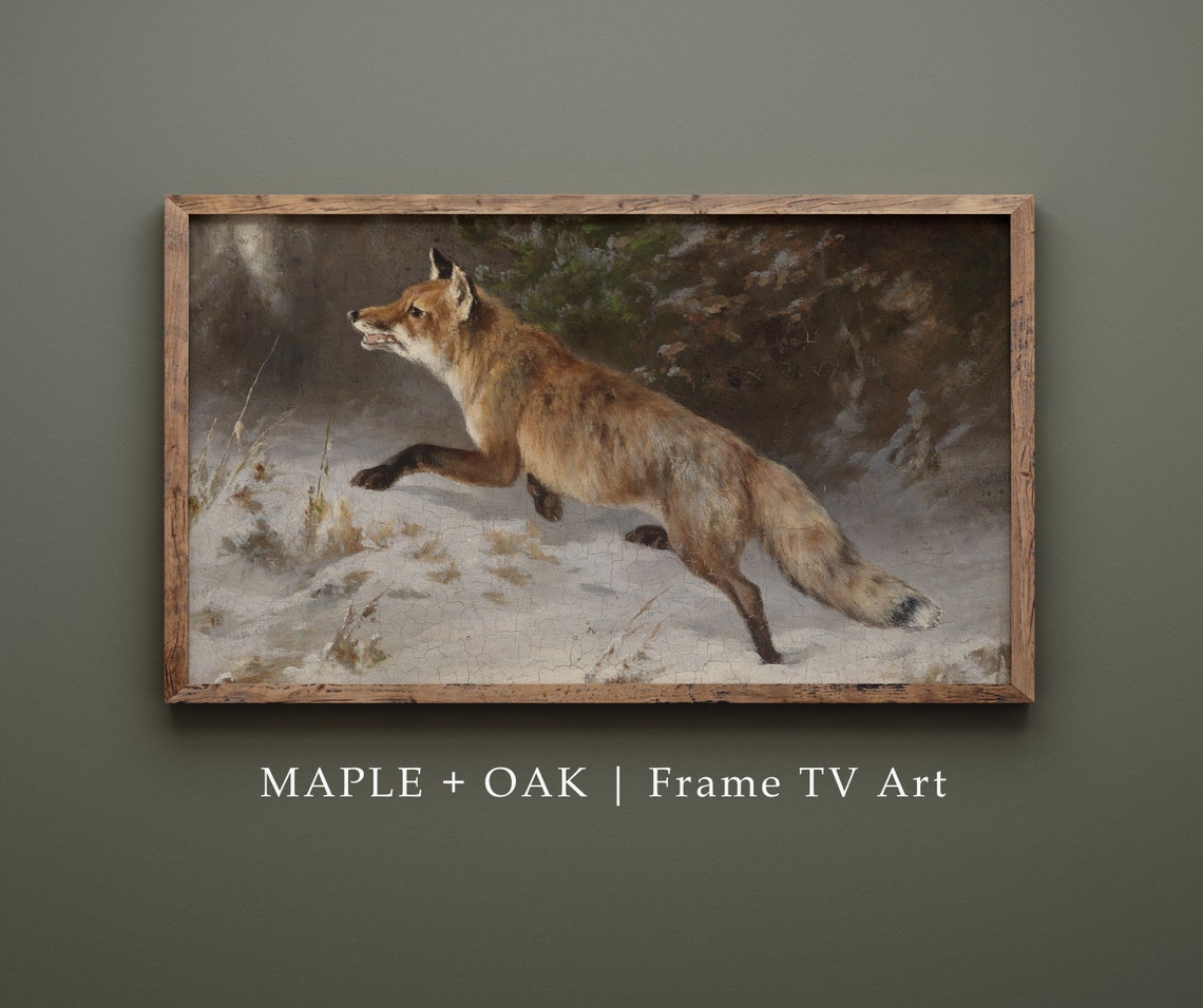 Vintage Fox In Winter Painting