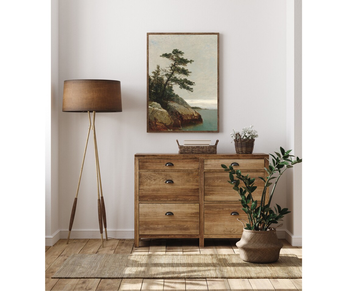 Rocky Shore Vintage Coastal Landscape, Atlantic Ocean - Image 4