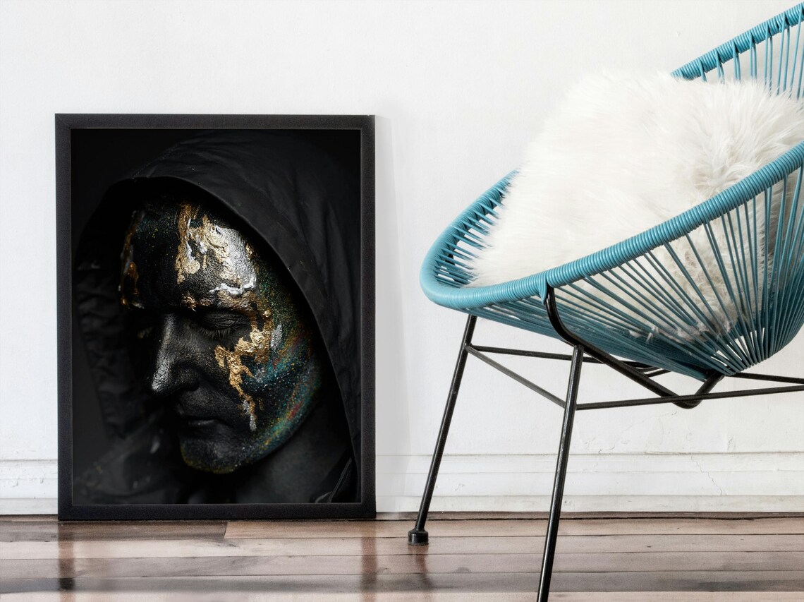 Dark Hooded Figure With Gold Accents, Mystical - Image 5