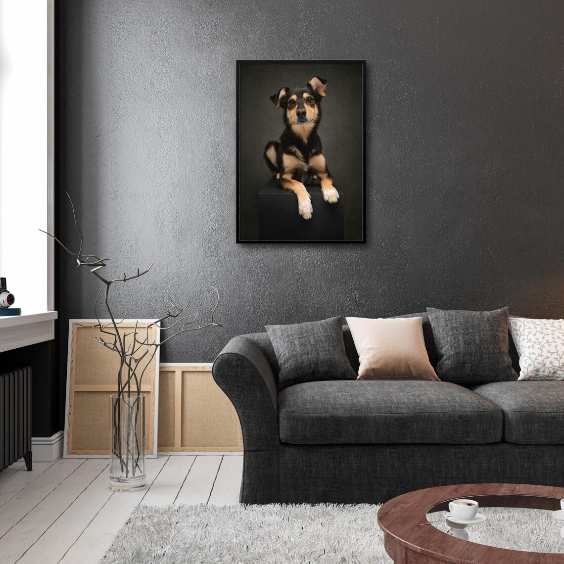 Majestic Dog Portrait, Elegant Black And Tan Photography - Image 3