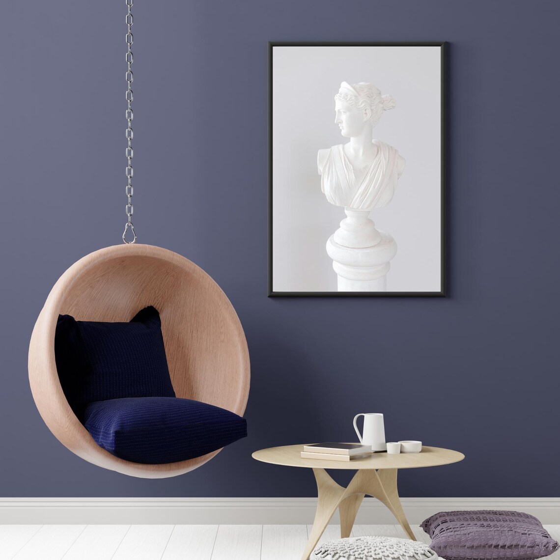 Greek Goddess Bust Sculpture, Minimalist Art Print - Image 4