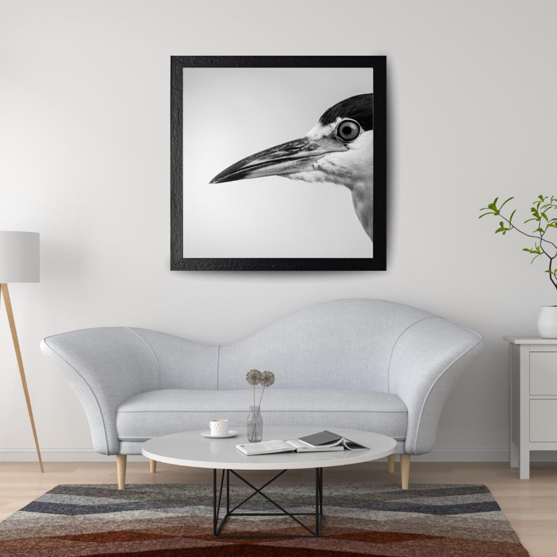 Graceful Heron Portrait, Minimalist Nature Photography - Image 6