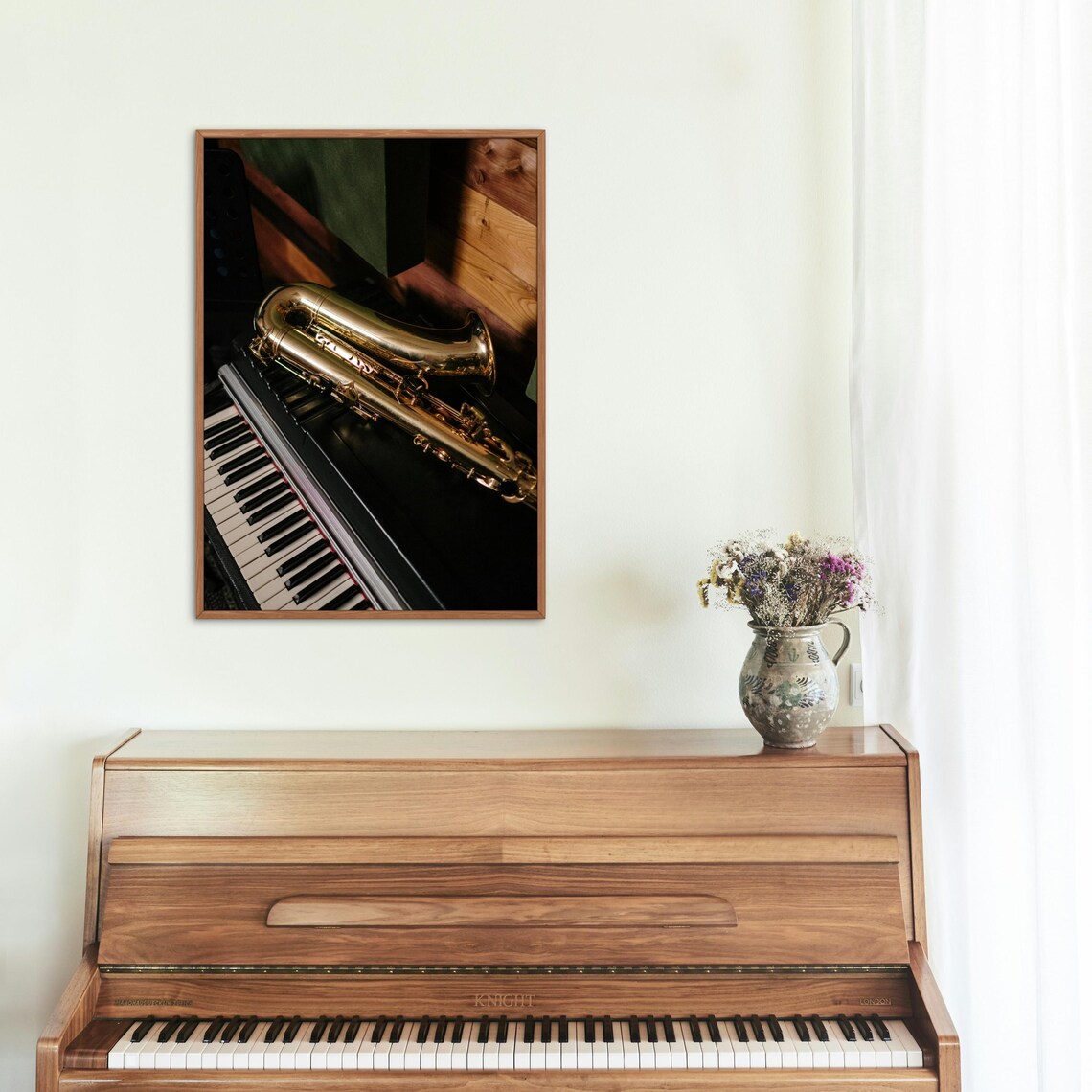 Saxophone And Piano, Elegant Jazz Room Decor - Image 4
