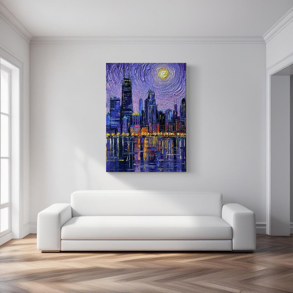 Starry Cityscape, Van Gogh Inspired Night Skyline - Image 3