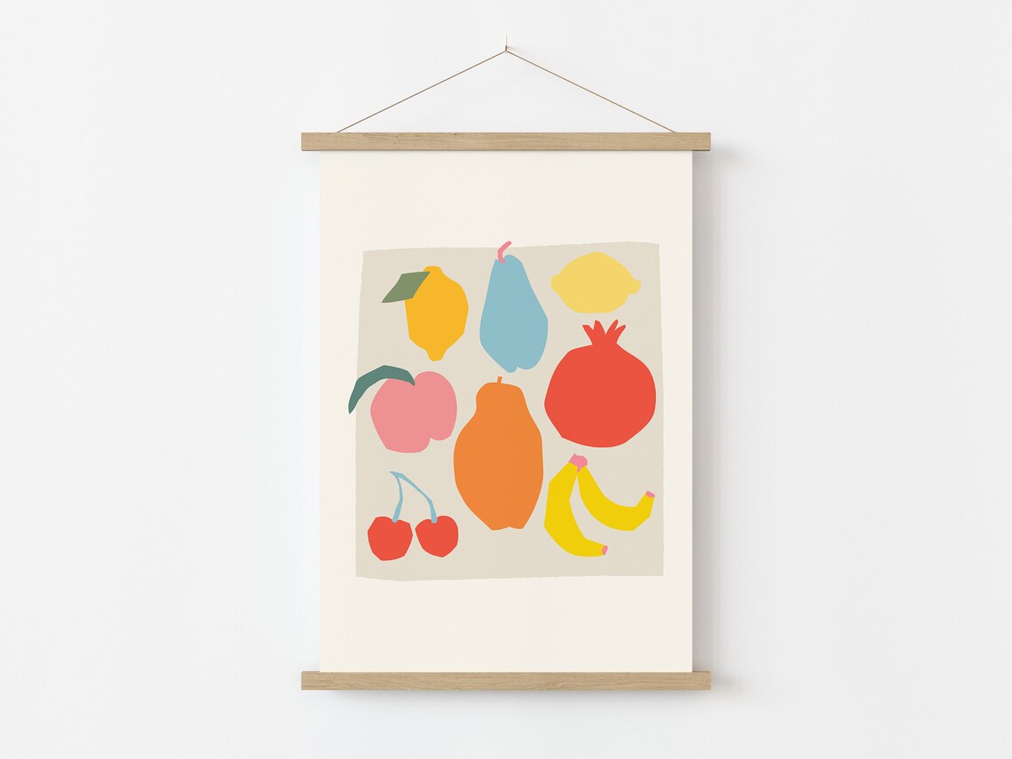 Tutti Frutti Kids Room Fruit Poster, Matisse Style - Image 2
