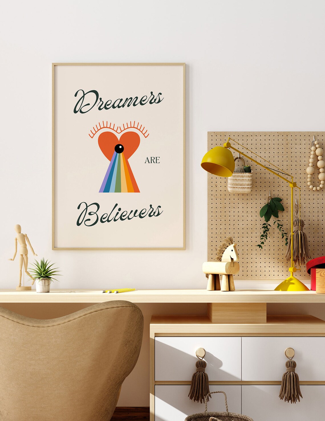 Dreamers Art Print, Rainbow Playroom Nursery Decor - Image 4