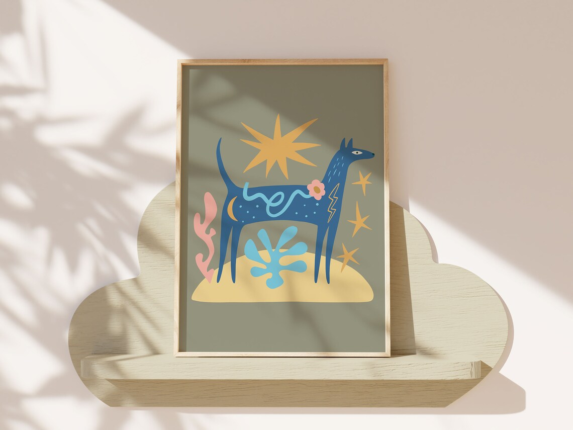 Kids Dog Poster, Boho Nursery Decor Art Print - Image 2