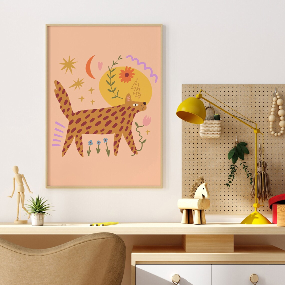 Funky Dog Print, Retro Kids Room Wall Art - Image 4