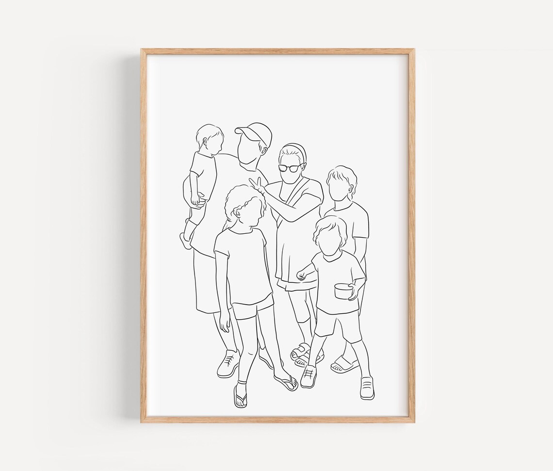 Gemma and Chris Wedding Date Minimalist Couple Line Art Poster - Image 2